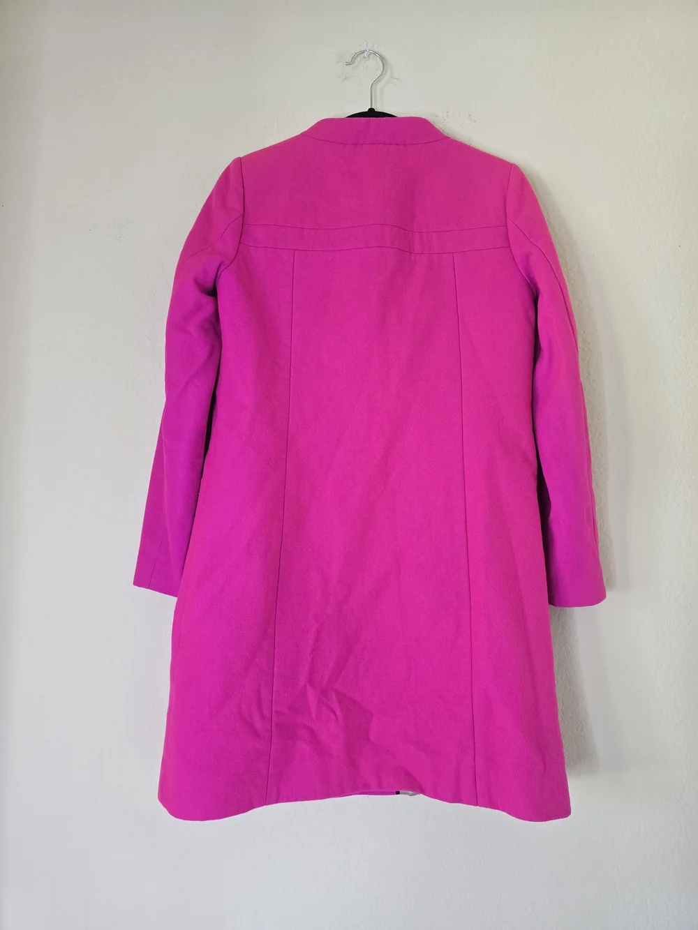 J. Crew Womens Trench Coat Jacket Pink Nello Gori Wool Cashmere Bow Size 0